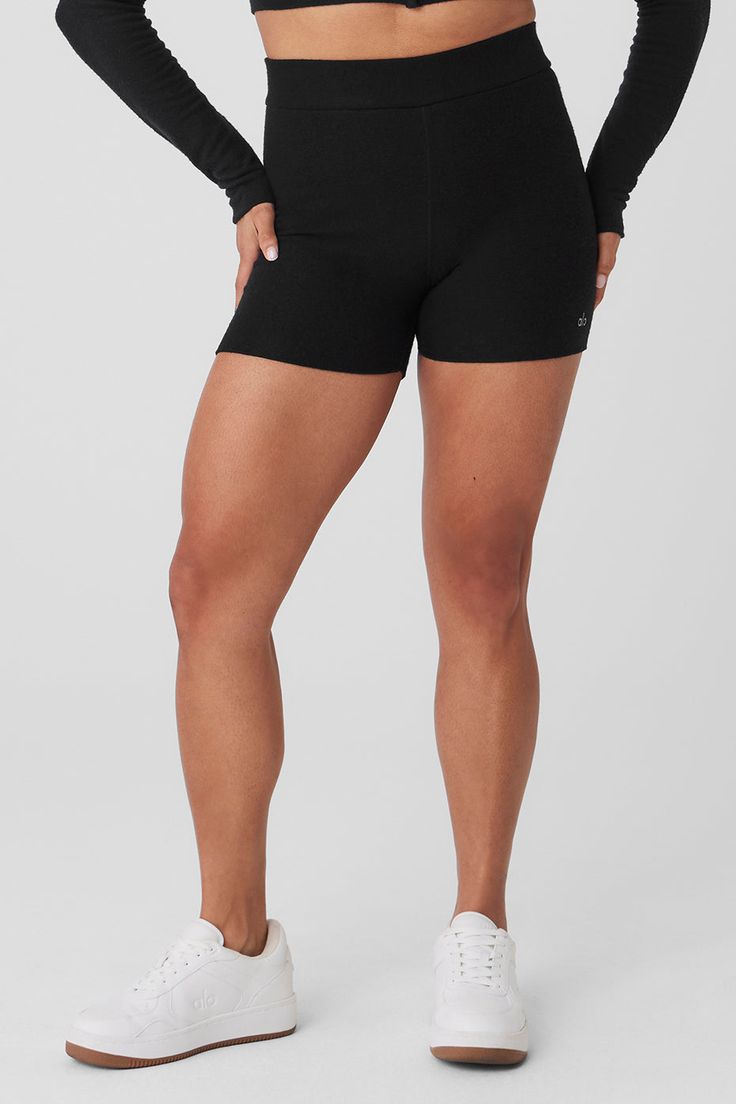 These shorts in 2 words? Seriously snuggly. They’re made from Alolux—one of our softest fabrics—that’s brushed on both sides for an almost fuzzy finish. The biker-style silhouette is complete with a wide elastic waistband and hems that hit at the upper thigh. Just add the matching Me Time Cardigan for movie marathons or cabin cuddles. Alo Yoga Athleisure Bottoms With Built-in Shorts, Alo Yoga Stretch Bottoms With Built-in Shorts, Casual Compression Biker Shorts For Loungewear, Black Biker Shorts For Loungewear, High Stretch Black Shorts With Elastic Waistband, Black Stretch Shorts For Loungewear, Compressive Casual Shorts For Loungewear, Black High-stretch Shorts With Elastic Waistband, Casual High Stretch Biker Shorts With Contoured Waistband