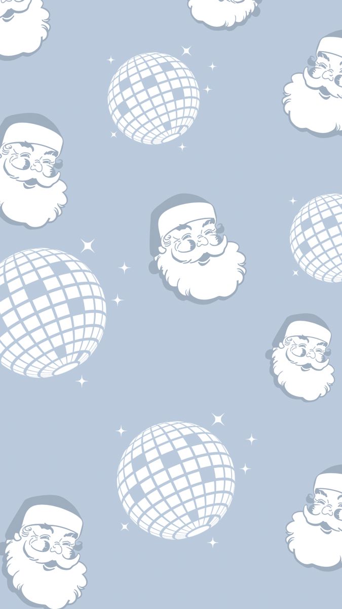 santa claus wallpaper in blue and white