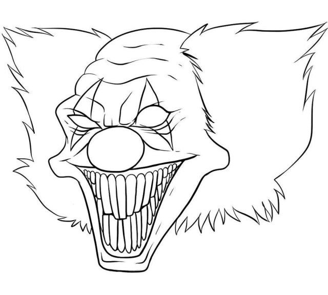 an evil clown's face is shown in this drawing