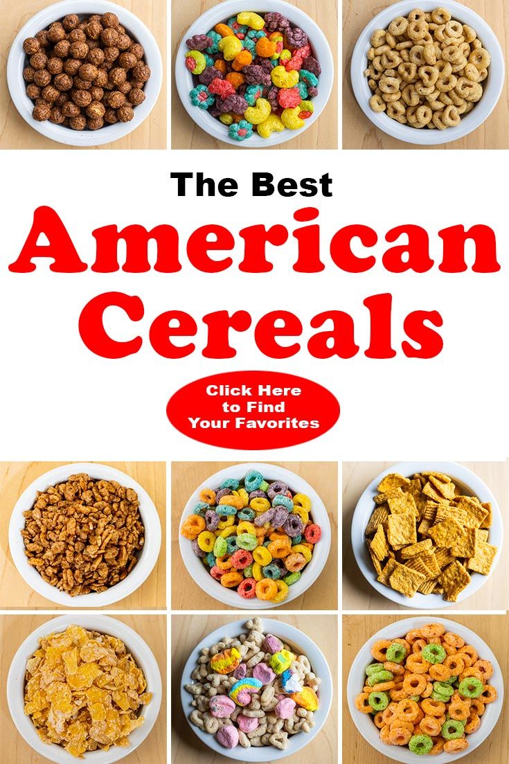 Pinterest image: 9 bowls of cereal with caption reading "The Best American Cereals - Click Here to Find Your Favorites" Cereal Toppings, American Cereal, Cheap Breakfast, Best Cereal, American Foods, Birthday Cake Flavors, New York Pizza, Usa Food, Food Options