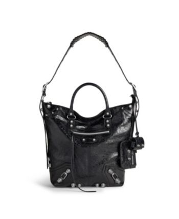 Balenciaga Le Cagole Men Mini Tote Bag Luxury Shoulder Bag With Gunmetal Hardware And Double Handle, Luxury Hobo Bag With Gunmetal Hardware In Tote Shape, Luxury Hobo Bag With Gunmetal Hardware, Designer Bags With Gunmetal Hardware, Luxury Bags With Gunmetal Hardware, Designer Tote Shoulder Bag With Gunmetal Hardware, Designer Black Hobo Bag With Detachable Handle, Luxury Shopping Bags With Gunmetal Hardware, Designer Bags With Gunmetal Hardware For Shopping