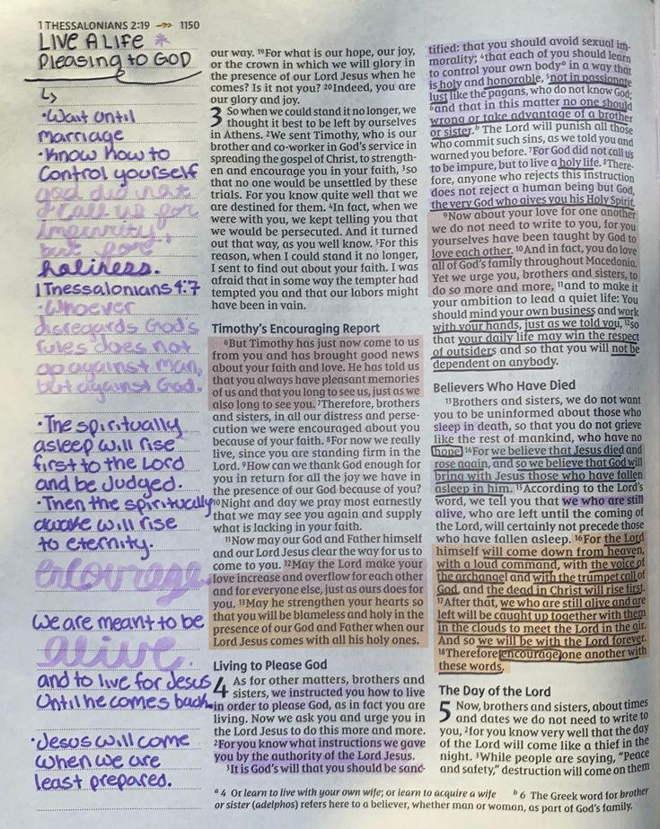 an open bible with writing on it