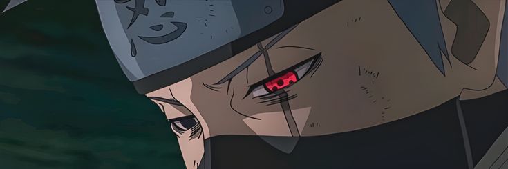 an anime character with red eyes and black hair wearing a helmet, staring at the camera