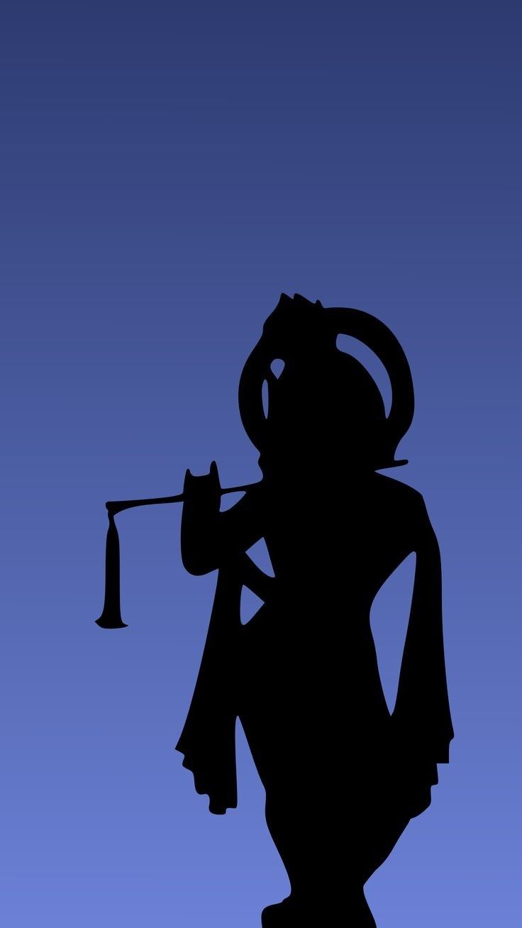 the silhouette of a woman with a hat and dress blowing on a wind chime