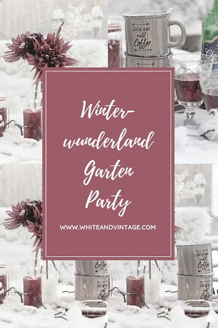 winter wonderland garden party with wine and candles