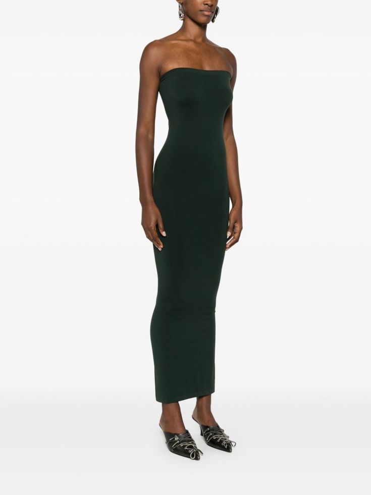 Find WOLFORD Fatal Maxi Dress on Editorialist. forest green stretch-jersey bodycon design strapless unlined straight hem mid-length Green Stretch Bodycon Dress With Straight Neckline, Green Bodycon Dress With Straight Neckline, Fitted Strapless Dress For Fall, Fitted Strapless Fall Dress, Green Midi-length Bodycon Dress, Fitted Bandeau Dress In Elastane, Bodycon Bandeau Dress In Elastane, Fitted Bandeau Elastane Dress, Bandeau Bodycon Dress In Elastane