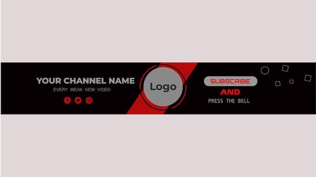 a black and red business name tag on a gray background with the words, your channel name