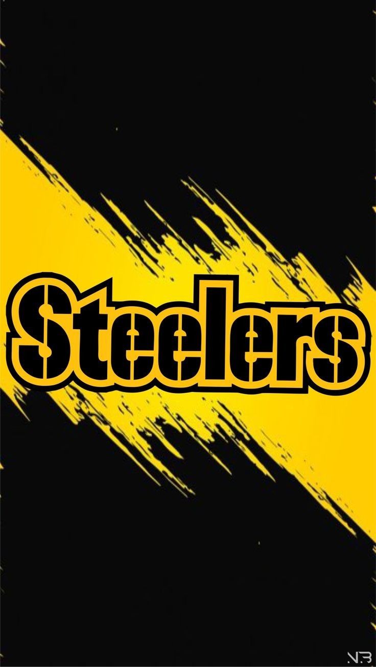 the word steelers on a black and yellow background