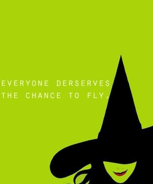 a woman wearing a witches hat with the words everyone deserves the chance to fly