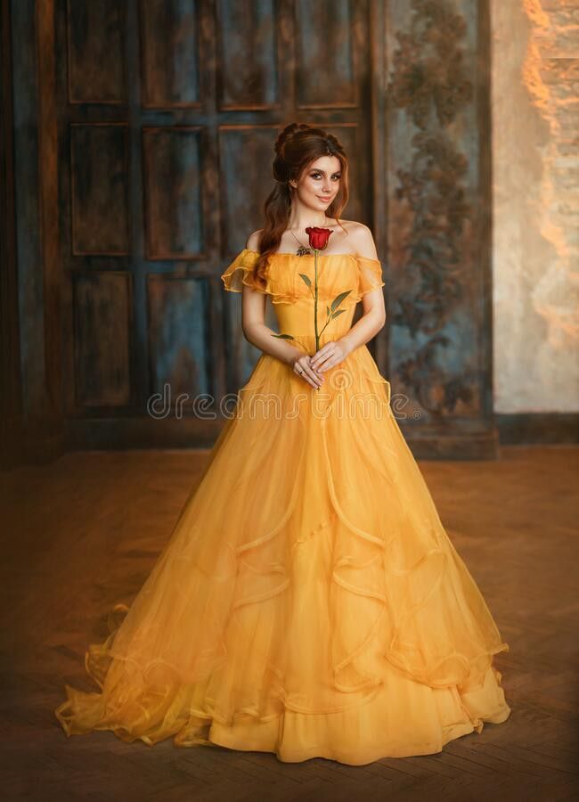 Belle Quinceanera Dress, Belle Prom Dress, Soft Yellow Dress, Yellow Ballgown, Belles Dress, Flower Red Rose, Beauty And The Beast Dress, Princess Belle Dress, Belle Halloween