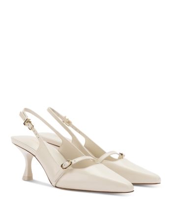 Larroude Women's Ines Pointed Toe Slingback Pumps Hugo Boss Shop, The Office Wedding, Ivory Pumps, Dream Shoes, Slingback Pump, Tie And Pocket Square, Leather Pumps, Easy Wear, Pump Shoes