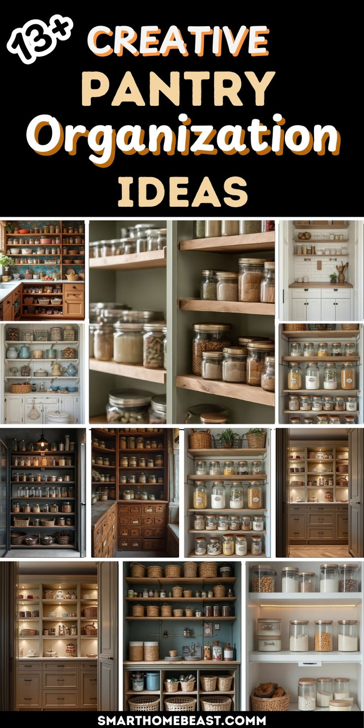 an organized pantry with lots of items in it and the words creative pantry organization ideas