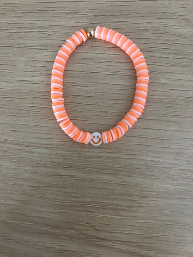 bright fun preppy bracelet! Trendy Neon Jewelry, Bold Adjustable Bracelets As Gift, Handmade Trendy Stretch Bracelet, Trendy Everyday Wristband With Bracelet Strap, Trendy Bangle Wristband, Casual Adjustable Orange Bracelets, Casual Orange Jewelry For Friendship, Casual Orange Adjustable Bracelet, Trendy Adjustable Orange Friendship Bracelets