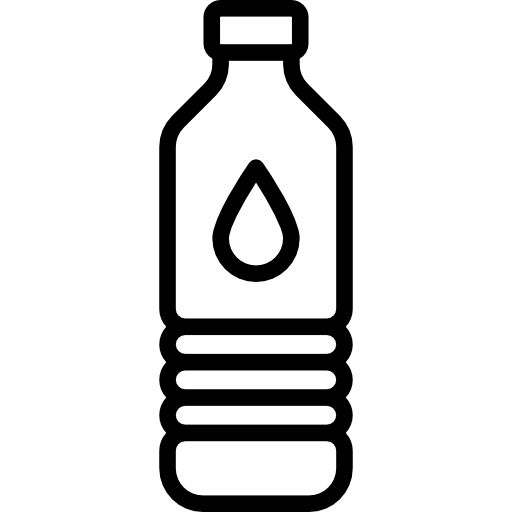 a black and white image of a water bottle with a droplet on the top