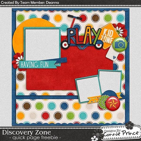 an image of a play day scrapbook page with polka dot background and colorful circles