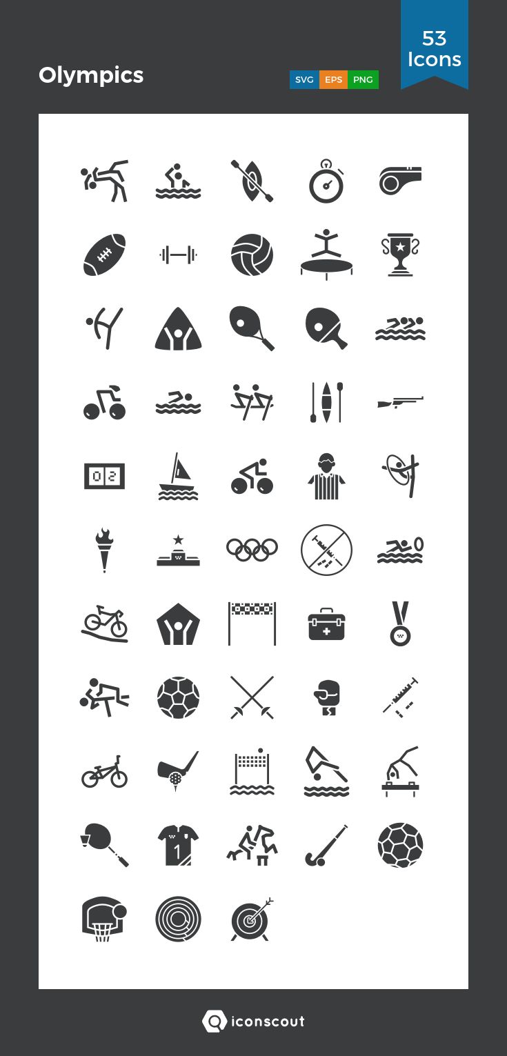 the olympic icons are shown in black and white, with different symbols for each individual