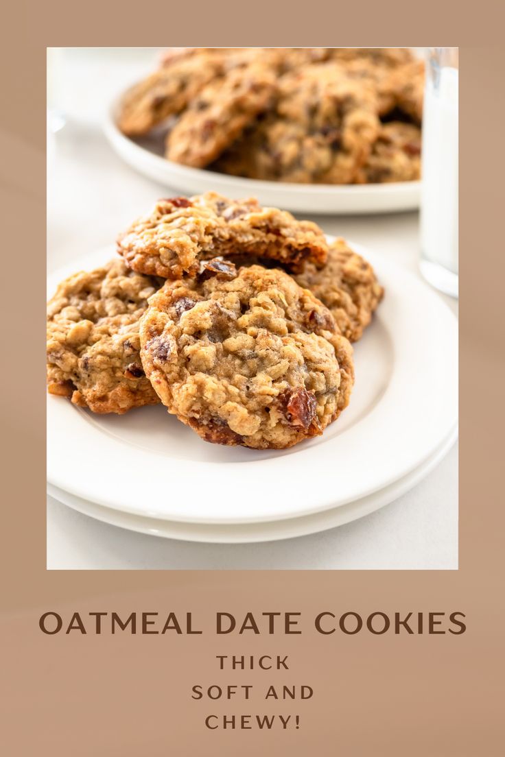 Plate of oatmeal date cookies. Oatmeal Dates Cookies, Date And Oat Cookies, Date And Oatmeal Cookies, Oats And Dates Cookies, Pecan Date Cookies, Oatmeal Cookies With Dates, Sun Dried Dates Recipes, Vegan Date Cookies, Oat Date Cookies