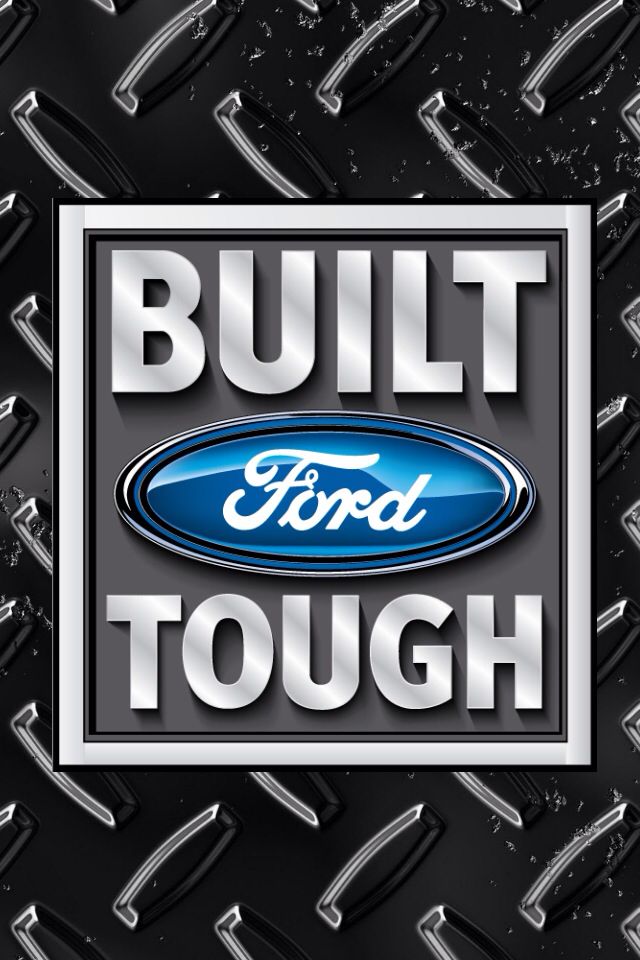 the logo for built ford tough on a black background with silver letters and white lettering