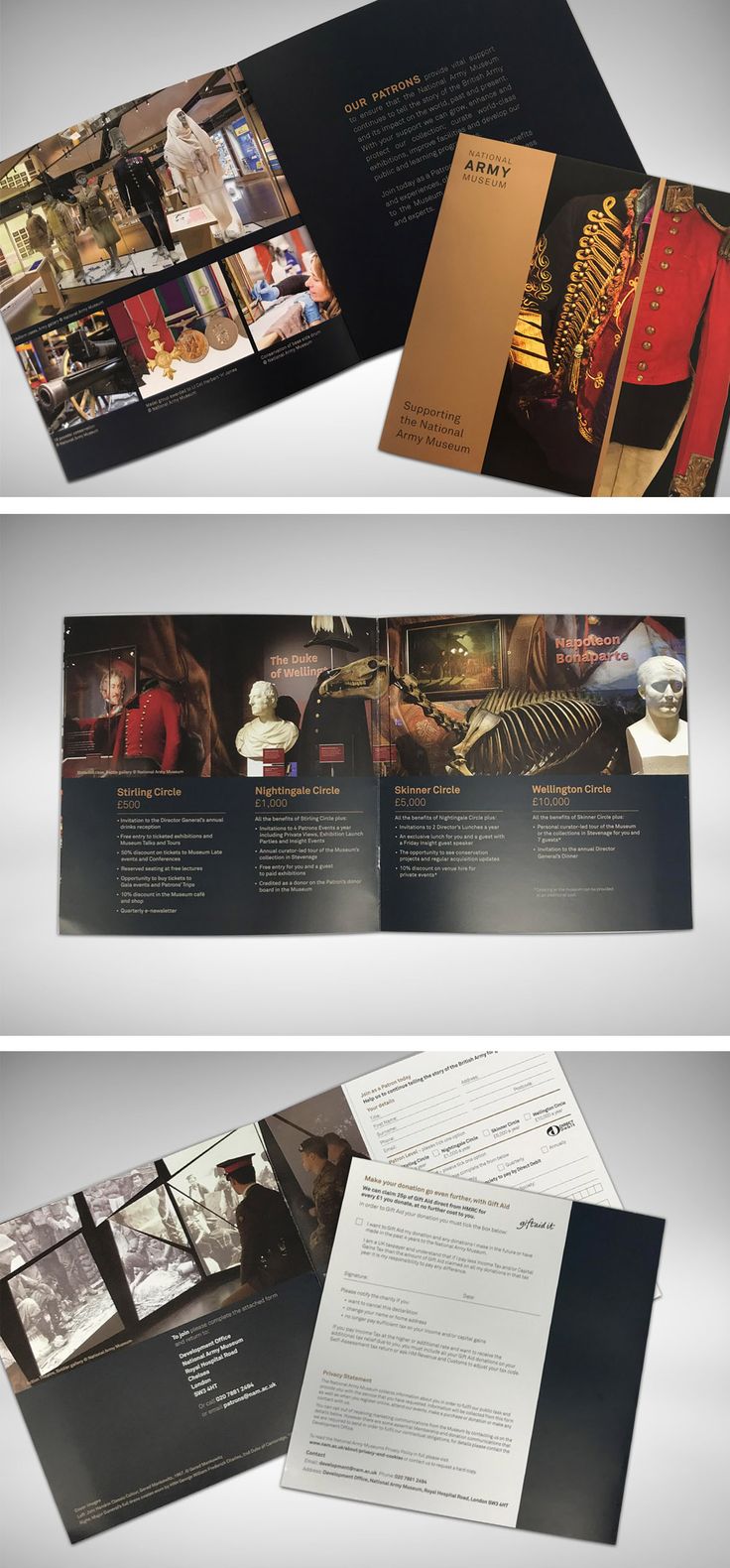 an open brochure with pictures and text on the front, inside and out