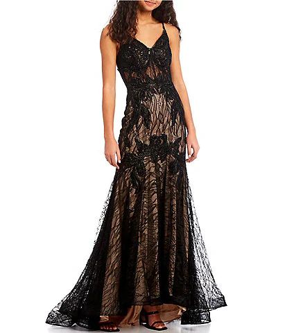 Prom Dresses | Dillard's B Darlin Dress, Mermaid Formal Gowns, 90s Prom Dress, Terani Couture, Prom Dress Inspiration, Lace Mermaid, Prom Outfits, Dress The Population, Mermaid Gown