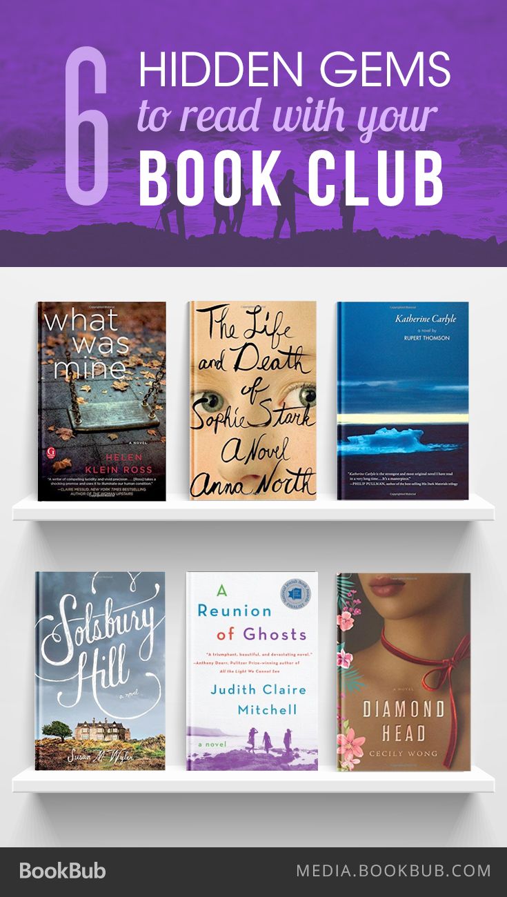 bookshelf with the title 6 hidden gems to read with your book club