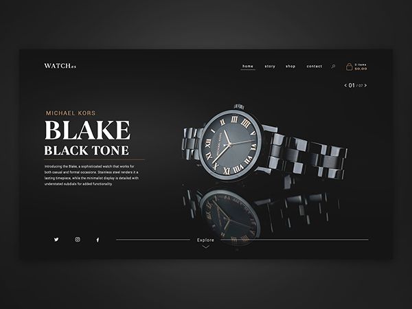 an image of a watch website design