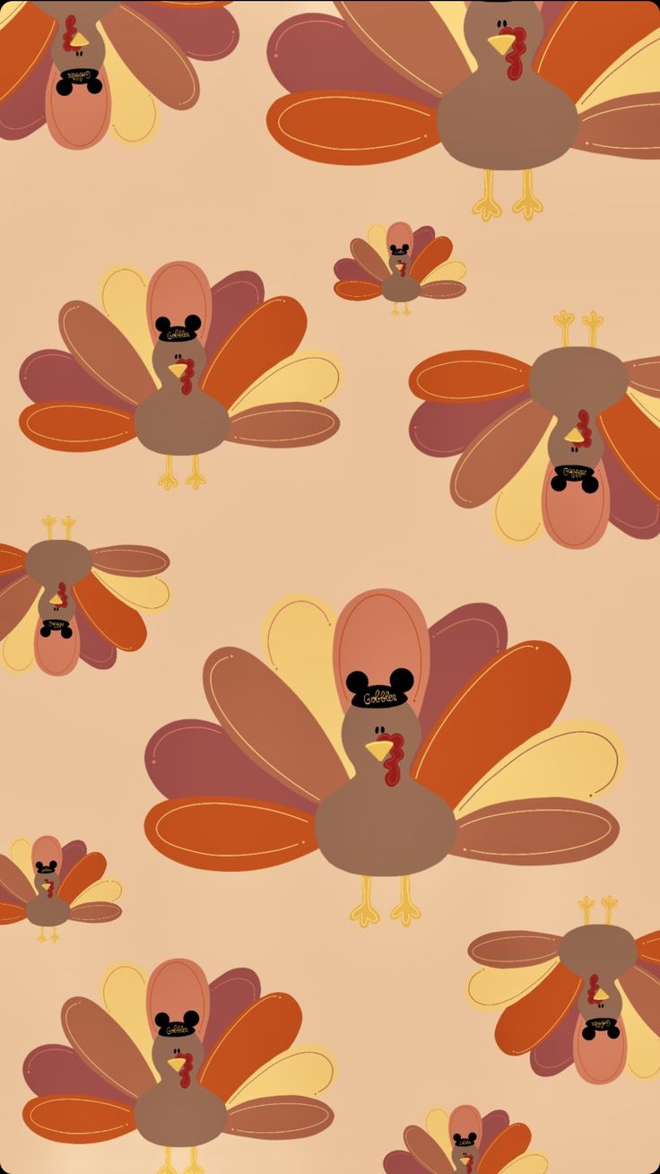 an image of a turkey pattern on a beige background