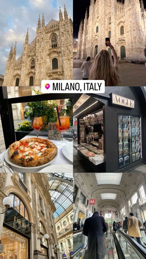 the collage shows many different things in italy