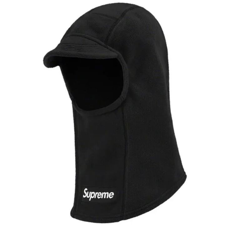 the supreme face mask is shown in black