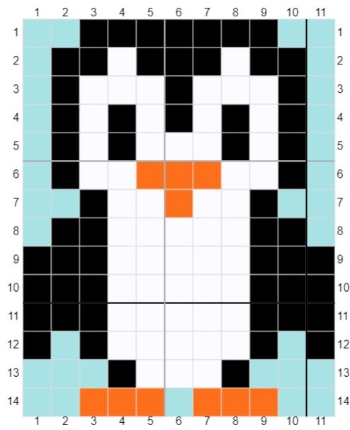 an image of a penguin made out of squares