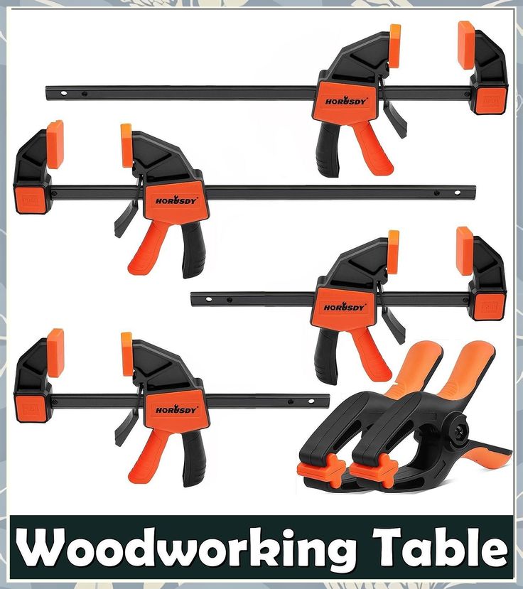 HORUSDY 6-Pack Wood Clamps for Woodworking, 12" and 6" Bar Clamps, Wood Working Clamps Sets, Quick Clamps F Clamp with 150 LBS Load Limit (6-Pack Wood Clamps) Closet Organizer Plans, Wood Clamps, Diy Projects Plans, Diy Outdoor Lighting, Bar Sala, Woodworking Clamps, Wood Burning Kits, Woodworking Table, 150 Lbs