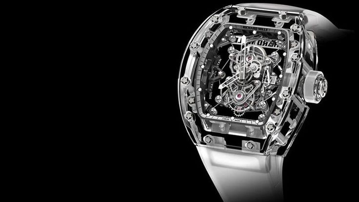 Richard Mille RM 56-02 Sapphire Tourbillon Most Expensive Watches, Mens Watches Expensive, Richard Mille Watches, Unusual Watches, Monochrome Watches, Skeleton Watches, Amazing Watches, Expensive Watches, Richard Mille