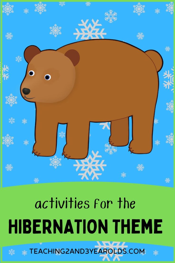 a brown bear with snowflakes on it and the words activities for the hibernation theme