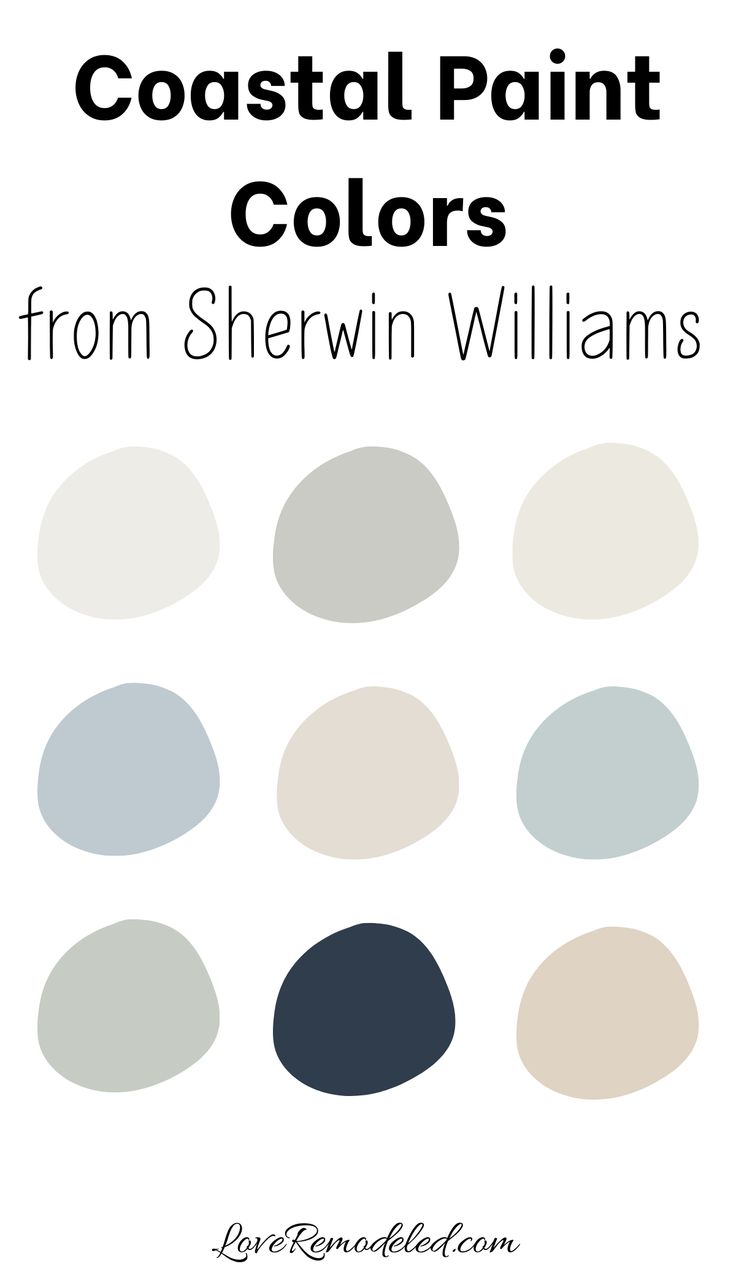 These are the best coastal paint colors from Sherwin Williams.  These beachy paint colors can be used to develop your own coastal paint palette. Beach House Bathroom Paint Colors, Bm Shoreline Paint, Beach House Sherwin Williams Paint, Coastal Palette Sherwin Williams, Best Beachy Paint Colors, Sherwin Williams Misty Color Palette, Coastal Blue Exterior Paint Colors, Coastal Furniture Paint Colors, Stardew Sherwin Williams Exterior