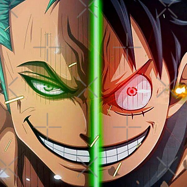 two anime characters with green hair and red eyes