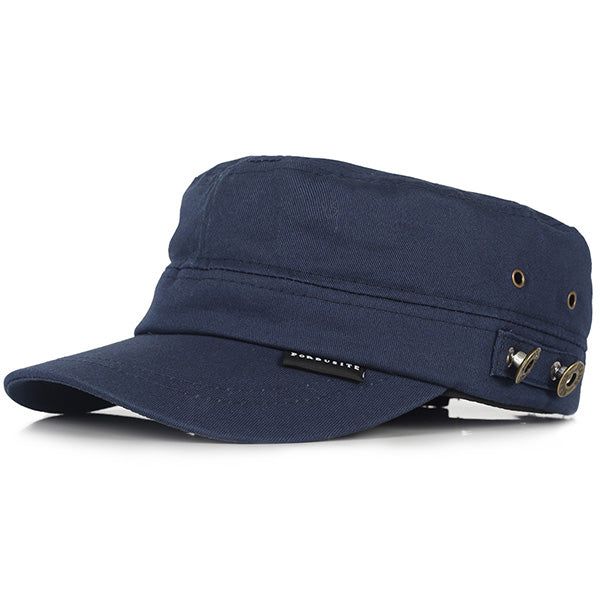 FORBUSITE Trendy men Cadet Cap Cotton  navy Blue Adjustable Flat Cap, Adjustable Blue Flat Cap, Navy Baseball Cap For Summer Outdoor, Navy Baseball Cap Trucker Hat For Outdoor, Breathable Trucker Cap, Navy Flat Bill Trucker Hat For Outdoor, Navy Casual Flat Cap, Casual Navy Flat Cap, Blue Breathable Baseball Cap With Flat Bill