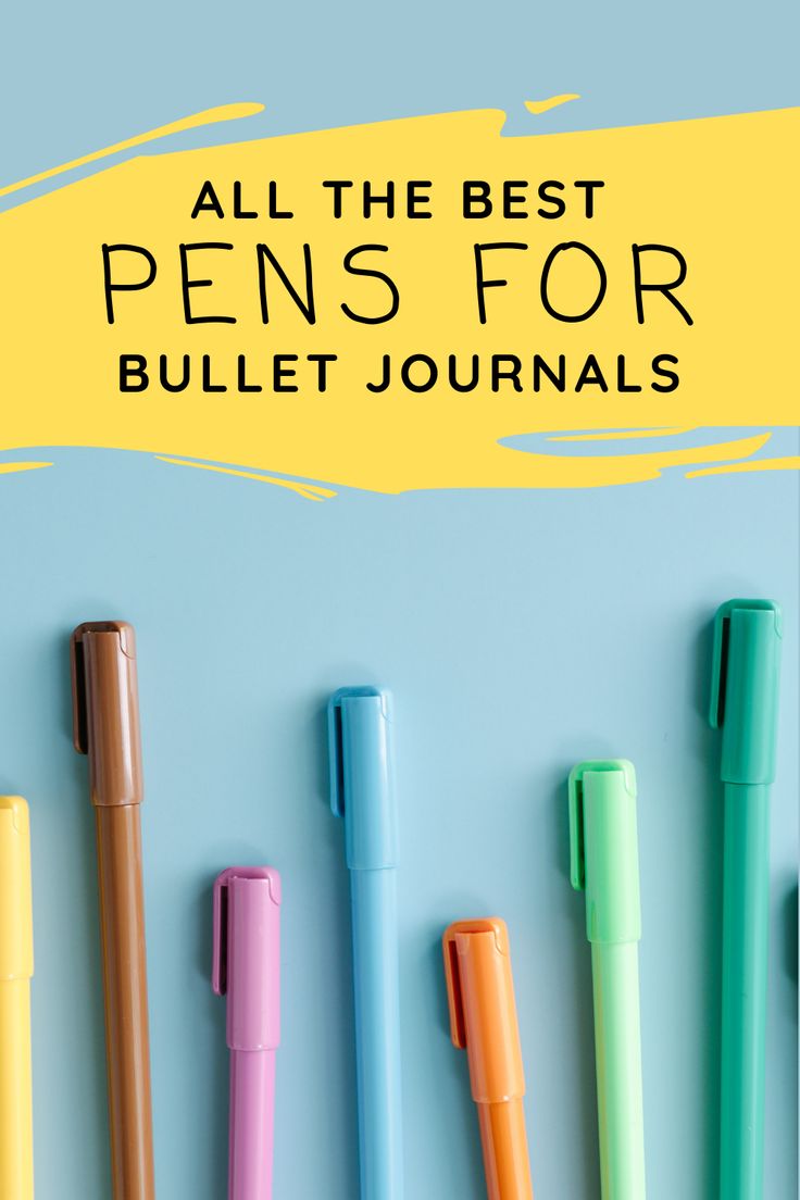 The best tried and tested pens for bullet journals that are sure not to smudge or bleed through pages! #bulletjournalpens #stationery Journal Pens And Markers, Best Pens For Journaling, Best Gel Pens, Journal Calligraphy, Journals Pens & Pencils, Journal Pens, Pen Swatches Bullet Journal, Planner Pens Holder, Bullet Journal Pens