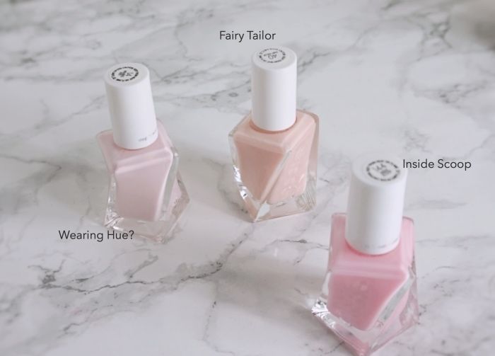 Essie Couture Gel Colors, Essie Sheer Fantasy Gel, Essie Gel Couture Swatches, Essie Gel Polish, Sheer Nail Polish, Makeup Flatlay, Sheer Polish, Essie Colors, Sheer Nails