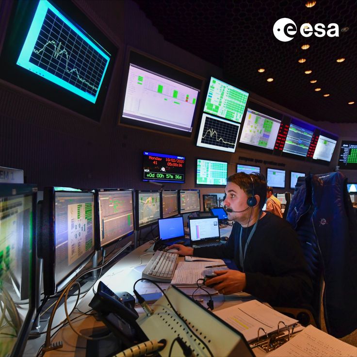 a man sitting in front of multiple computer monitors