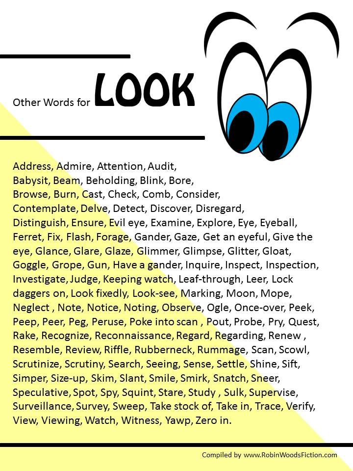 an advertisement with the words look on it and cartoon eyes in blue, yellow, and black