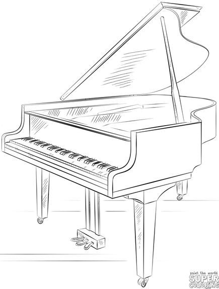 a drawing of a grand piano