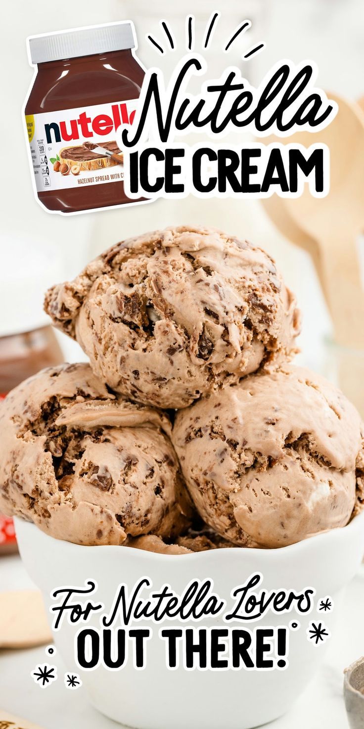 Nutella Ice Cream Iced Cream Recipe, Ice Cream Recipe No Churn, Nutella Ice Cream Recipe, Cookie Monster Ice Cream, Iced Cream, How To Make Nutella, Nutella Ice Cream, Nutella Lover, Ice Cream Cake Recipe