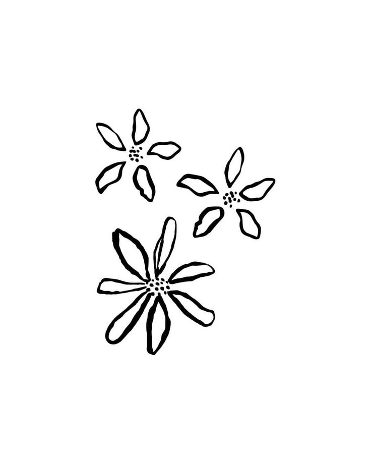 Hand painted black flowers loosely painted by hand Stick Flowers Drawing, Cool Flower Designs, Simple Drawing Flowers, Flowers On Hand Tattoo, Funky Flower Tattoo, Tattoo Ideas Designs, Simple Earthy Tattoos, Tiny Flowers Drawing, Cute Tattoos Flower