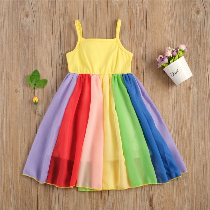 Brand New In Package Cotton/Polyester Summer Rainbow Dress For Dress-up, Rainbow Dress For Summer Dress-up, Rainbow Dresses For Summer Dress-up, Rainbow Cotton Dress For Playtime, Rainbow Cotton Playtime Dress, Multicolor Twirl Dress For Summer Playdate, Multicolor Twirl Dress For Playdate In Summer, Fun Rainbow Dress For Playtime, Fun Rainbow Playtime Dress