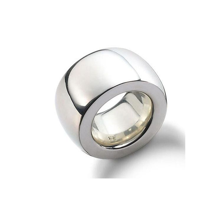 "Classic and very expressive, this piece of jewellery appears as a wonderful eye-catcher on the wearer's hand. This simple and very heavy ring made of 925 sterling silver is an absolute highlight and an \"eye-catcher\" when worn as a single piece. Due to its weight of approx. 40 grams (depending on your ring size), this ring feels very precious. The width of the ring band is 14 millimetres, the material thickness is 4 millimetres. The surface of the precious silver is polished to a high shine. T Modern Sterling Silver Dome Ring, Modern Sterling Silver Dome Ring With Thick Band, Modern Silver Wide Band Dome Ring, Modern Silver Dome Ring With Thick Band, Modern Silver Dome Ring With Wide Band, Modern Silver Dome Ring, Modern White Gold Wide Band Ring With Polished Finish, Ring Band, Ring Sterling Silver