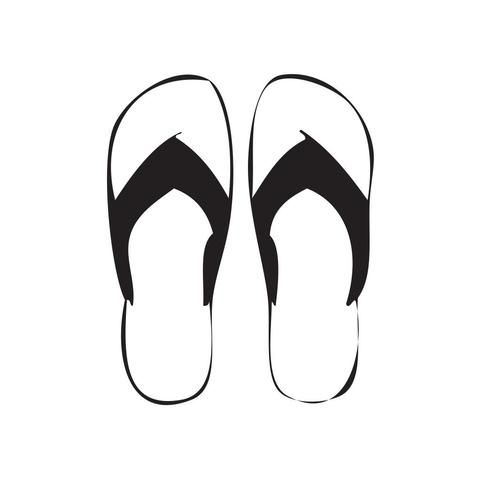 a pair of black and white flip flops