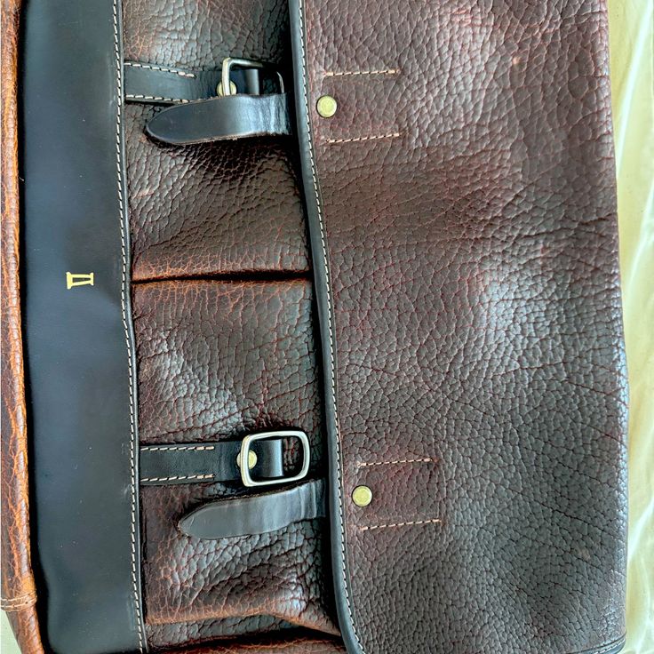 Bison Leather Messenger Bag With Dust Bag And Detachable Shoulder Strap. Never Used! Discontinued! Perfect Condition. Designer Business Shoulder Bag With Leather Handles, Designer Shoulder Bag With Leather Handles For Business, Designer Brown Flap Bag With Leather Lining, Designer Tan Flap Bag For Everyday Use, Designer Business Satchel With Leather Handles, Designer Leather Pouch Bag, Designer Business Bag With Flap, Designer Business Bags With Flap, Luxury Tan Satchel For Everyday Use