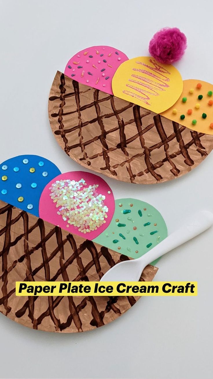 paper plate ice cream craft for kids to make