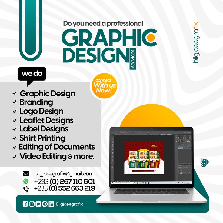 an advertisement for graphic design studio