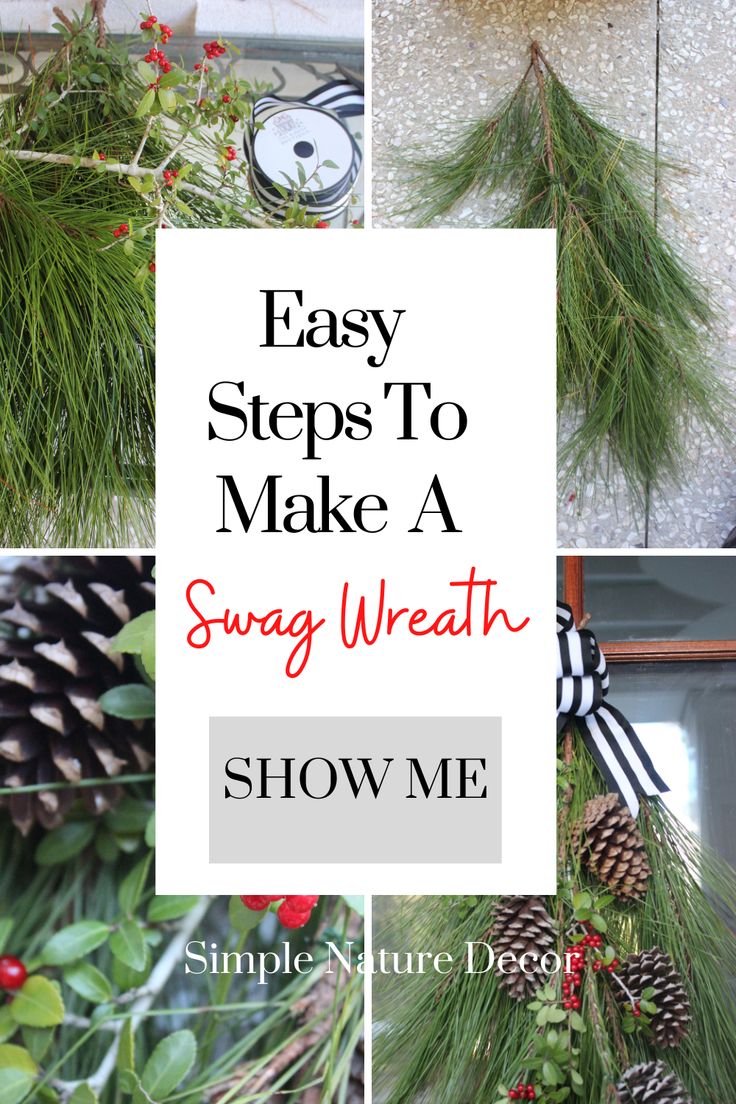 the steps to make a swagg wreath show me how to use pine cones